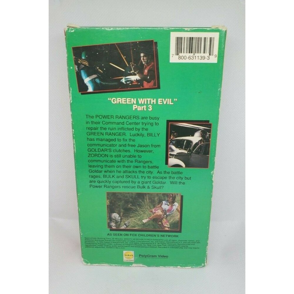Mighty Morphin Power Rangers Green Ranger Mini Series Part 3 VHS Like New - Picture 4 of 8